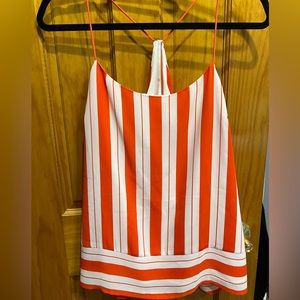 Orange and White Striped Tank Top